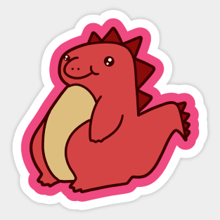 Cute Red Dinosaur Sticker